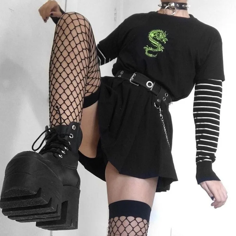 Женская Винтажная футболка с драконом Harajuku футболки коротким рукавом одежда Ulzzan