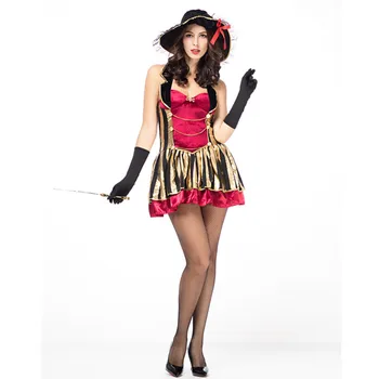 

Dancing Stage Costumes Halloween COS Pirate Women Backless Pirate Dress Uniform Sportswear