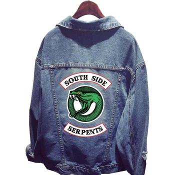 

New Fashion Riverdale South Side Serpents Clothes Women Denim Jacket Hole Coat Female Baseball Hoodie Outerwear Tops Sweatshirts