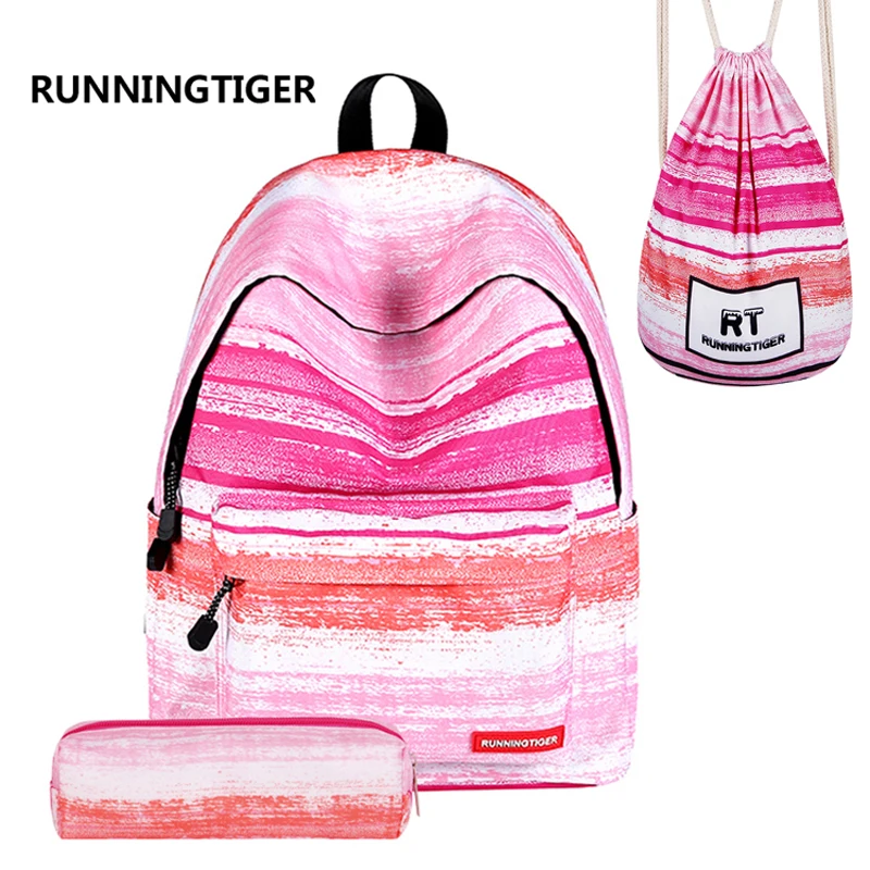 RUNNINGTIGER женский рюкзак для девочек школьные сумки с принтом Mochila рюкзаки