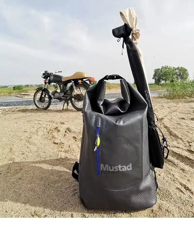 Mustad Рыбалка Сумки MB010 рюкзак ПВХ Многоцелевой Водонепроницаемый мешок высокой емкости Спорт на открытом воздухе снасти Pesca приманка сторона сетки