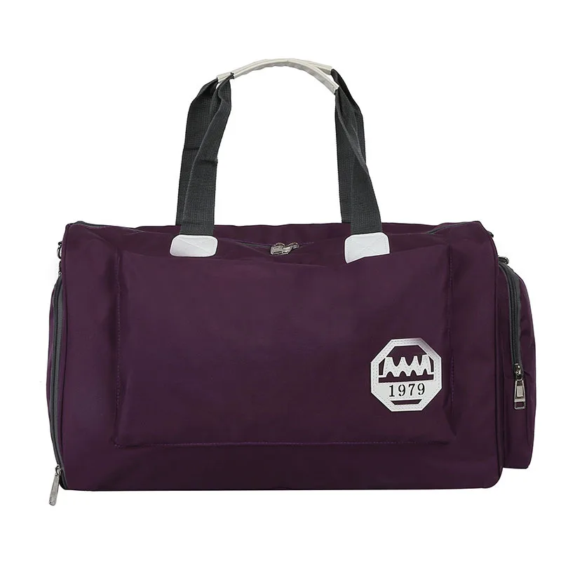 Garment Travel Bag with Shoulder Strap Duffel Bag Carry on Hanging Suitcase Clothing Business Bag Multiple Pockets - Цвет: Large Purple