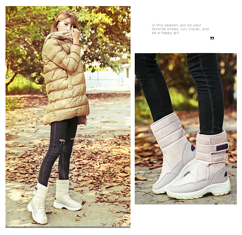 Женские высокие кожаные зимние хлопковые ботинки на шнуровке зимняя прогулочная обувь бархатные теплые водонепроницаемые удобные ботинки на толстой подошве; большие размеры