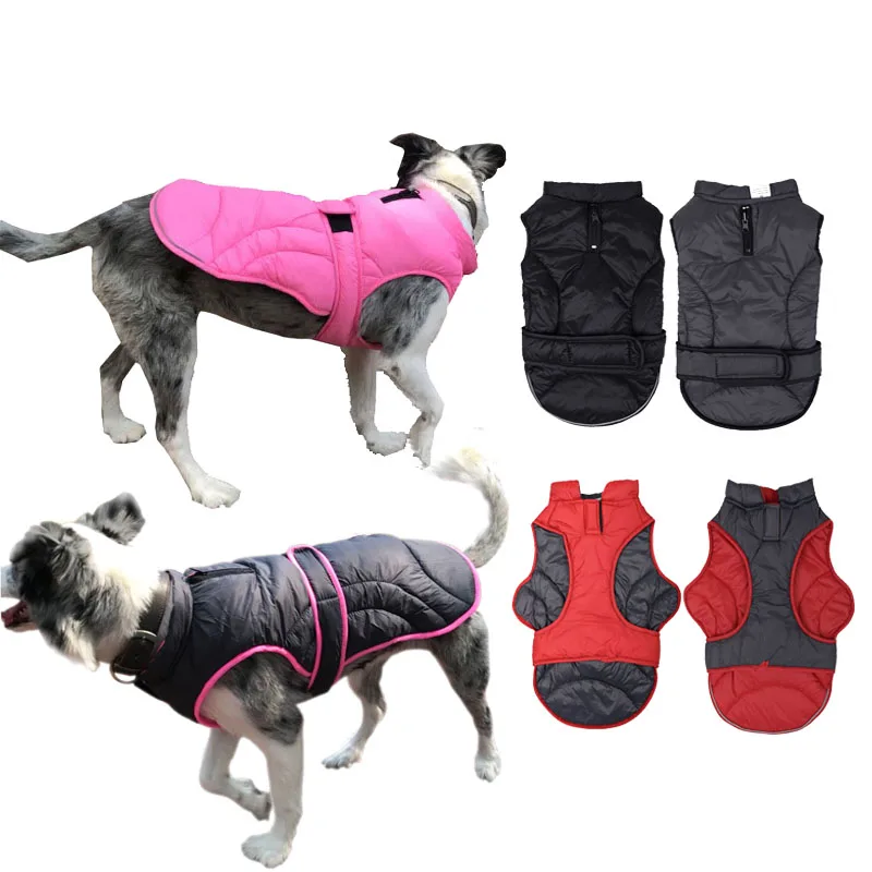 

Two Wearing Dog Jacket Snowproof Windproof Dog Coat Reflective Warm Dog Clothes Autumn Winter Dog Vest For Small Medium Big Dog