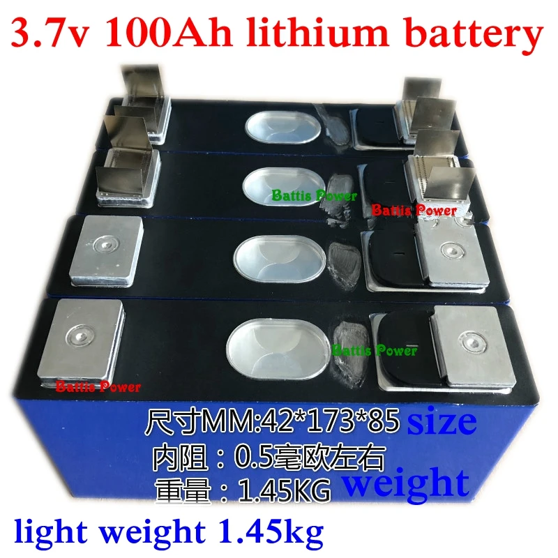 1 шт 3 7 v 100Ah ячейка 100A lipo батарея для упаковки diy Солнечная домашний инвертор