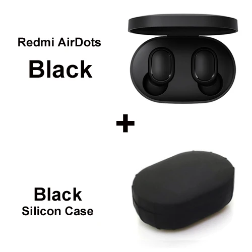 with Black Case Оригинальные беспроводные Bluetooth наушники Xiaomi Redmi Airdots, Bluetooth 5,0 с микрофоном, голосовое управление - Цвет: with Black Case
