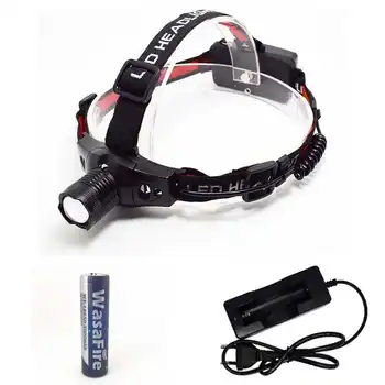 

Zoomable Headlight LED Frontal Head Lamp 2 Modes Outdoor Hunting Fishing Running Headlamp + 18650 Battery + Charger