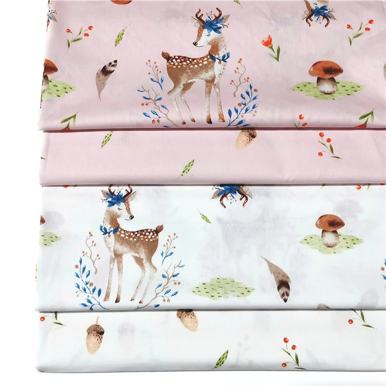 160x50 см саржевая хлопковая ткань Рождественский лес олень сосна сделать постельные принадлежности ручной работы декоративная ткань