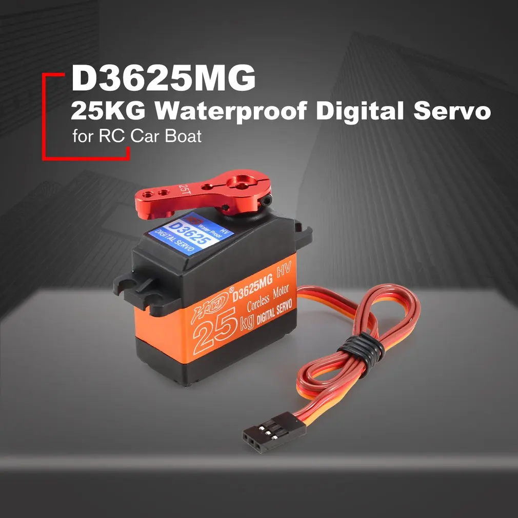

25KG 180' Waterproof Half Metal Steering Digital Metal Gear Coreless Servo with High Torque for RC Car Boat Robot Model Parts