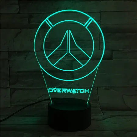 3D лампа Overwatch Lucio Reinhardt Hanzo Genji сенсорный сенсор 7 цветов с пультом дистанционного управления для рождественского подарка СВЕТОДИОДНЫЙ Ночник светильник