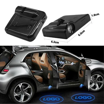 

2x Wireless LED Car Logo Door Welcome Light For Peugeot Kia Renault Ford Hyundai Honda Citroen Projector Shadow Lamp Car Goods