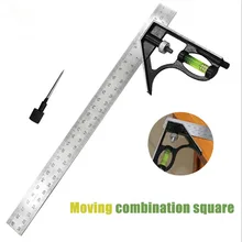 

1PC Precise Stainless Steel Adjustable Ruler Combination Level Gauge Square Angle Metric Ruler School Stationery Office Supplies