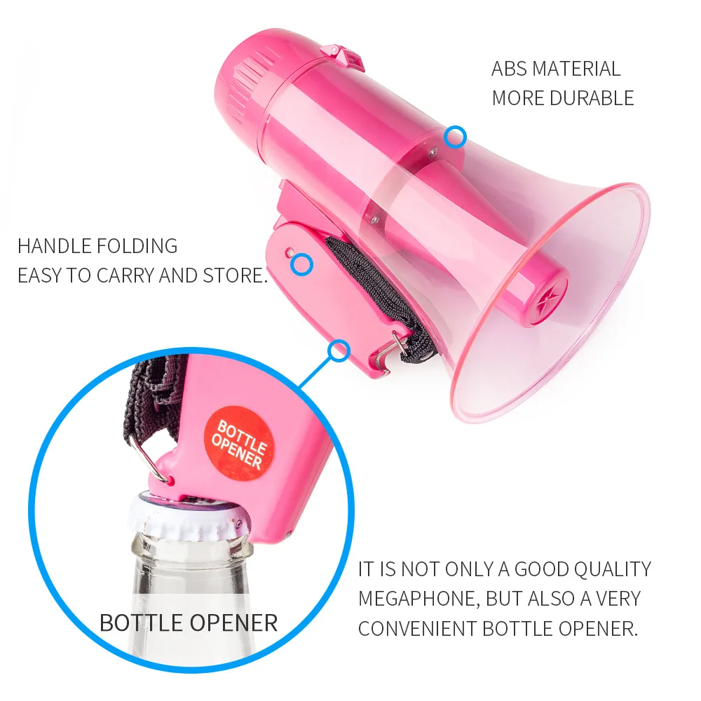 240S 녹음 USB 포트 휴대용 메가폰 Bullhorn 20 와트 전원 메가폰 스피커 내장 사이렌 및 알람 모드