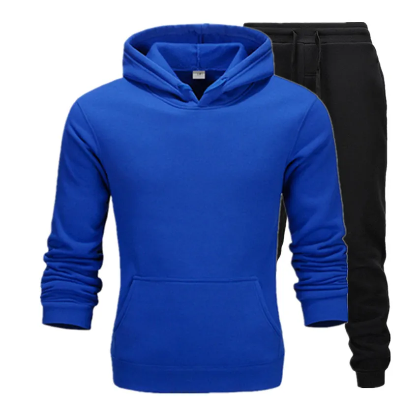 Low Price New Fashion Mens Hoodies Suits Brand Tracksuit Men's Hip Hop Sweatshirts+Sweatpants Autumn Winter Fleece Hooded Pullover