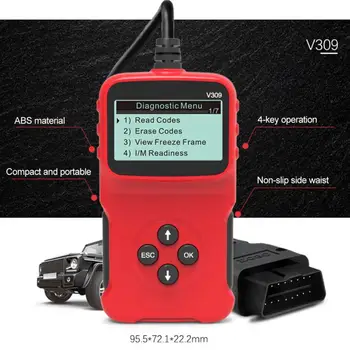 

1Pcs Car OBD Code Reader Tester OBD2 Scanner Diagnostic Tool Code Adapter Car Check Engine Fault LCD Car Repair Tool Accessories