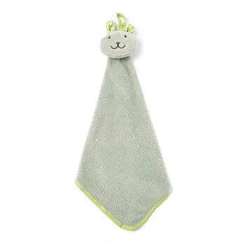 

Cute Rabbit Small Square Towel Kitchen Bathroom Hanging Hand Towel Coral Fleece Towel Coral Velvet Towel