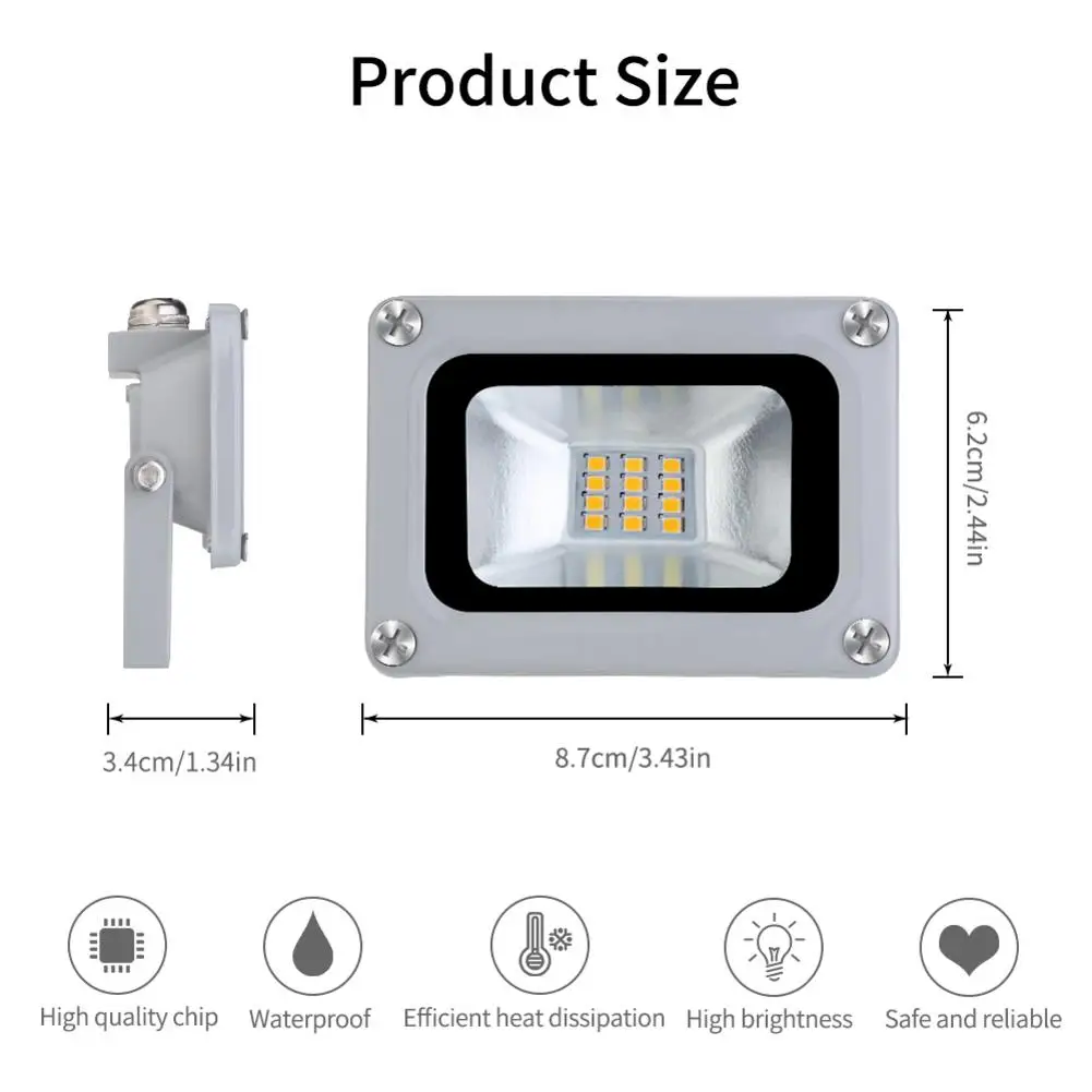 2 шт./лот 720LM 10W Светодиодный прожектор наружное освещение SMD 5730 уличное квадратное