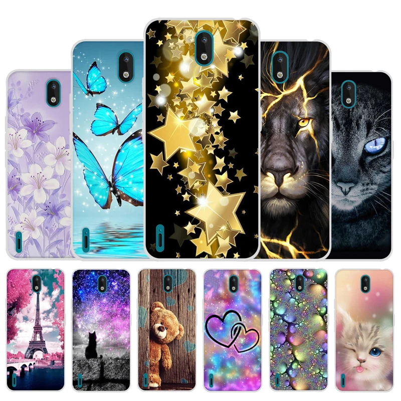 For Nokia 1.3 Case C1 Silicone Soft TPU Back Cover 220 4G Phone Bag Cute Flower Cat Shell Bumper | Мобильные телефоны и