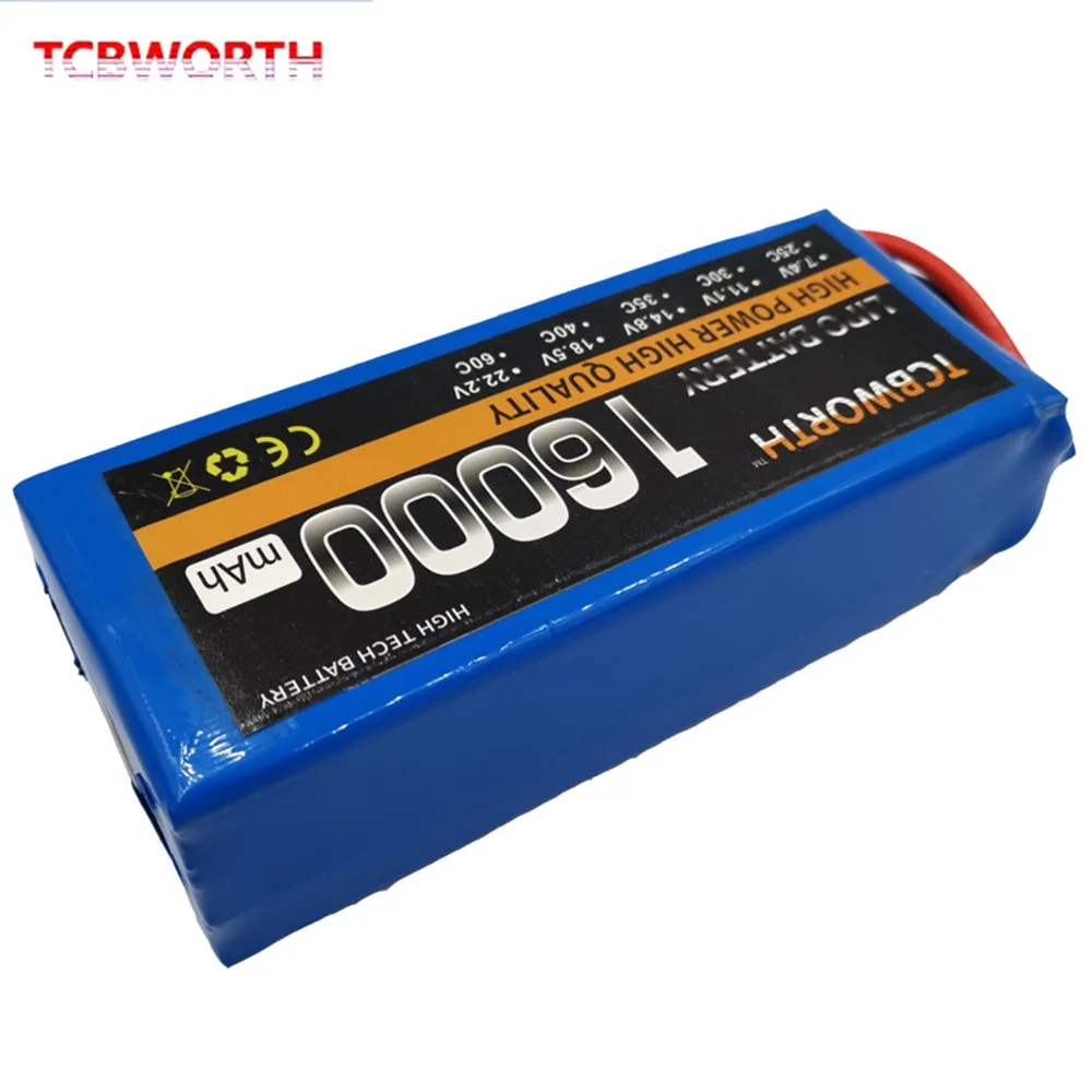 Дизайн 4S RC LiPo батарея 4S питания 14,8 V 16000mAh 25C-50C для РУ самолет квадротор вертолет Дрон автомобиль 4S LiPo батареи