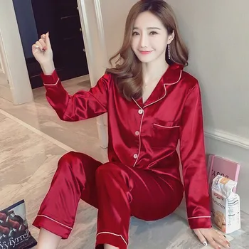 

Pajamas women ice silk fashion sexy vest shorts long-sleeved trousers pajamas two-piece home service ladies pajamas 2020