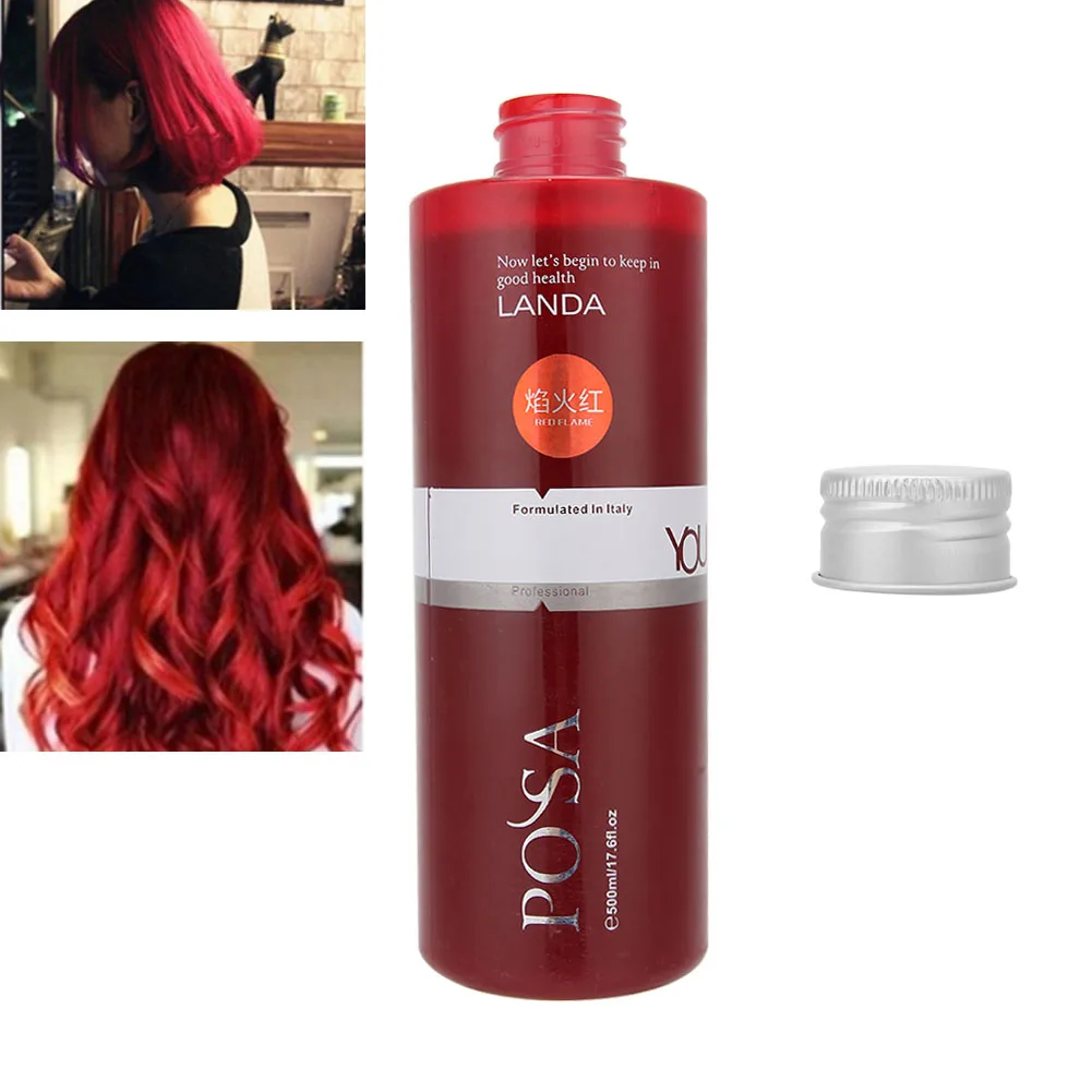 500ml Red Hair Dye Cream Natural Easy Coloring Long-Lasing Semi Permanent Hair Color Cream Best Styling Hairdressing Tool (Red)