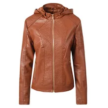 Женская кожаная куртка плюс бархатная курка женская куртка на молнии длинный рукав карман теплая куртка#3