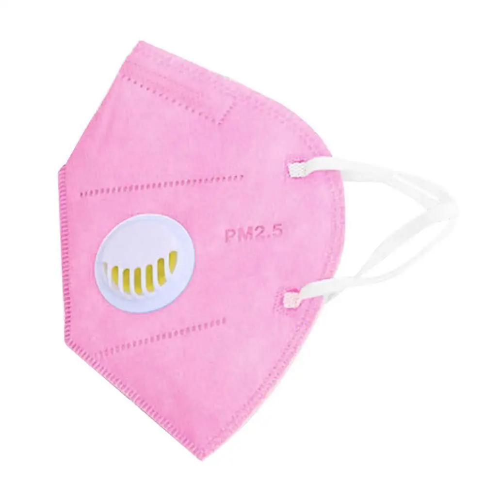 Pink PM2.5 маски загрязнения воздуха Нетканые анти-туман ежедневного использования вертикальные складные безопасные маски Антивирусы пыли анти туман дымка - Цвет: Pink