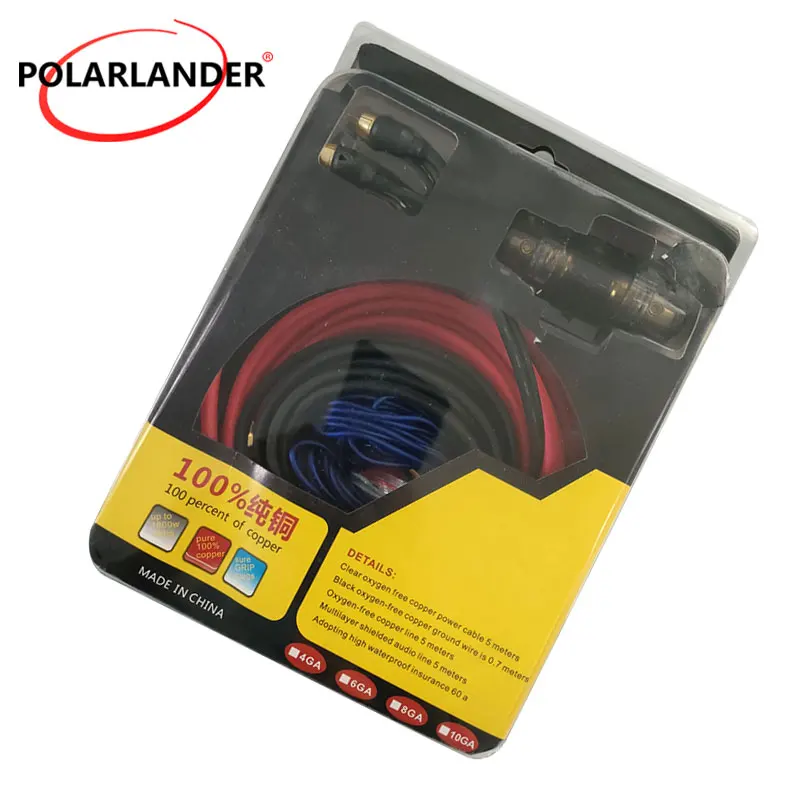 Car Audio Wires Amplifier Installation Kit AMP Power Cable 1500W 10GA Subwoofer Speaker With AGU FUSE High quality Pure copper