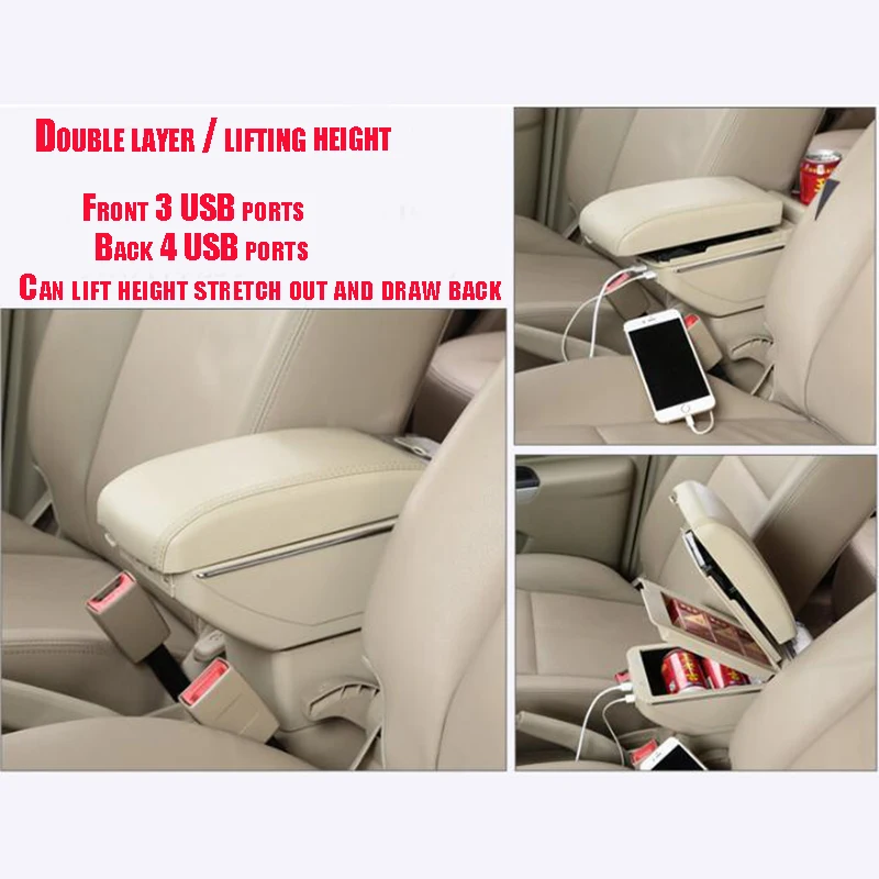 Для hyundai Solaris/Verna/Grand Avega подлокотник коробка для хранения с подстаканником пепельница аксессуары для автомобиля