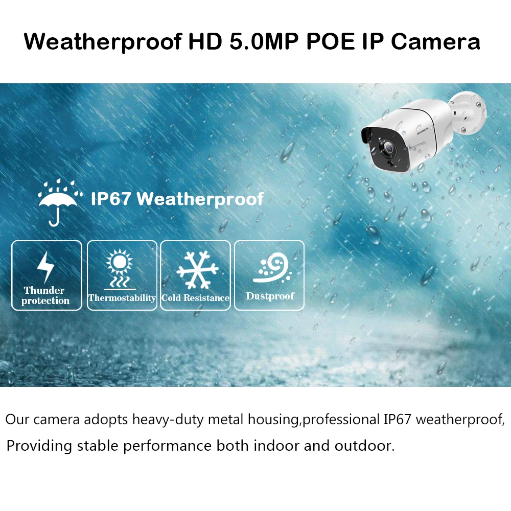 NVR 8CH 5MP CCTV видеонаблюдения H.265+ комплект системы 4 или 8 шт. 5MP POE IP камера водонепроницаемый ночного видения Обнаружение движения оповещения по электронной почте