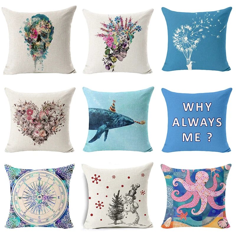 

45 * 45 CM Square Cotton Line Geometry Design Sofa Pillow Cover Home Decoration