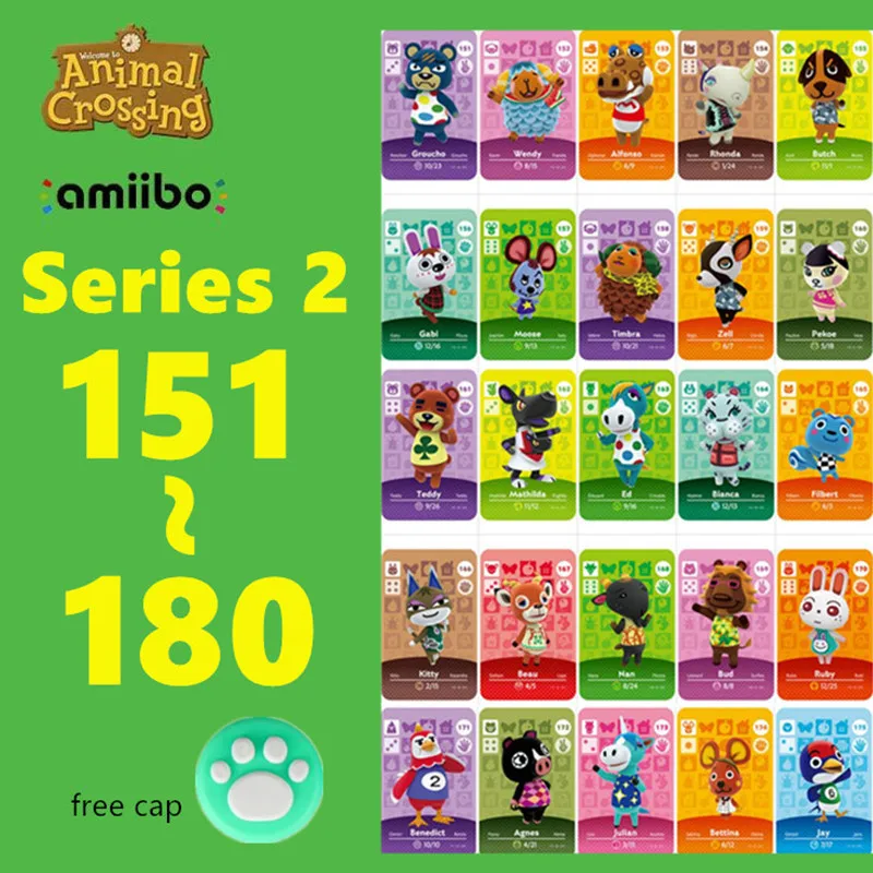 

Series 2 (151 to 180) carte Amiibo Animal Crossing Card For switch/lite NS NFC Games animal crossing amiibo card work
