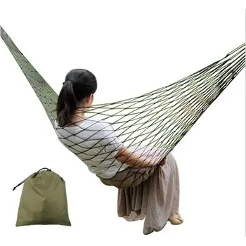 

Portable Garden Nylon Hammock Sewing Chair Hanging Mesh Net Single Sleeping Bed X6HD