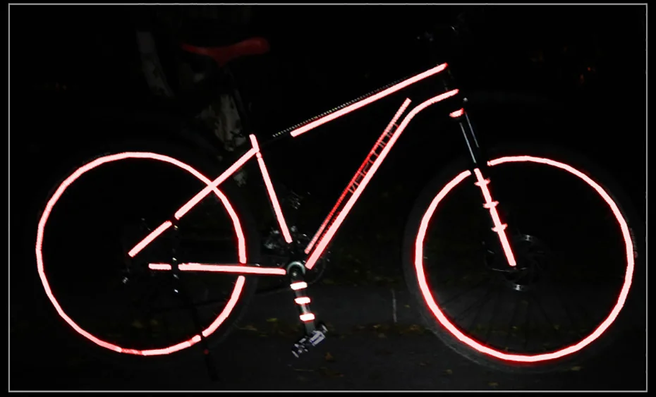 Светоотражающие наклейки для горного велосипеда, светоотражающие полосы, флуоресцентные полоски, светящиеся отражатели, наклейки для велосипеда, украшения