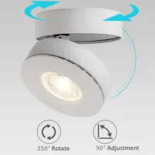 Светодиодный светильник складной 360 градусов вращение светодиодный точечные потолочные светильники 7 Вт 10 Вт 12 Вт поверхностный монтаж для гостиной спальни ресторана