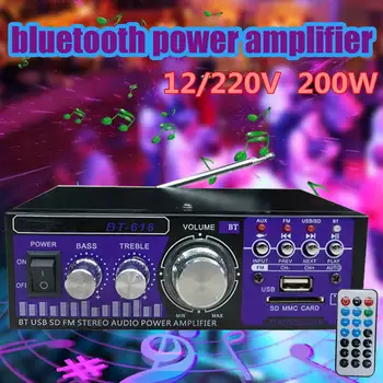 

12/220V 200W Home bluetooth Audio Amplifier Digital Power Amplifier 2CH Stereo HiFI Auto Tuning Car Subwoofer With Remote