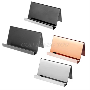 

High-End Stainless Steel Business Name Card Holder Display Stand Rack Desktop Table Organizer 4 Colors Organizer for Office