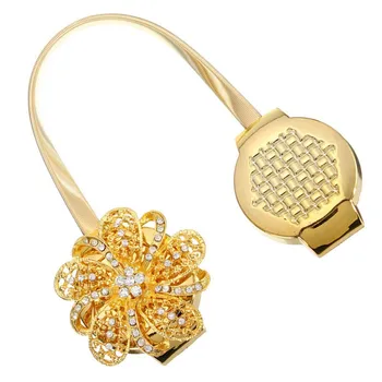 

1pc Curtain tie backs Window Decor Flower Curtain Punch-free installation Tieback Magnet Buckle Clip Steel Wire Strap tassels CT