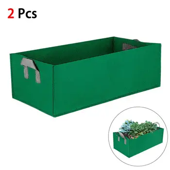 

2pcs Garden Plants Grow Bags Potato Strawberry Vegetable Seedling Growing Pots Non-Woven Garden Rectangle Planting Container