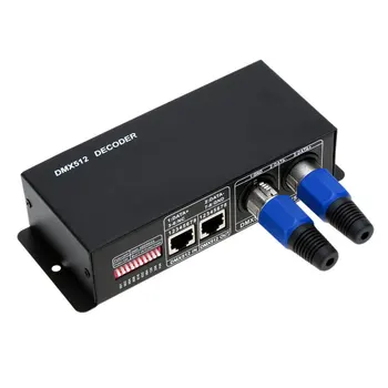 

Factory Price 4A RJ45 DMX PWM Control Signal 4 Channels 4CH RGBW DMX512 Decoder For LED Strip Light