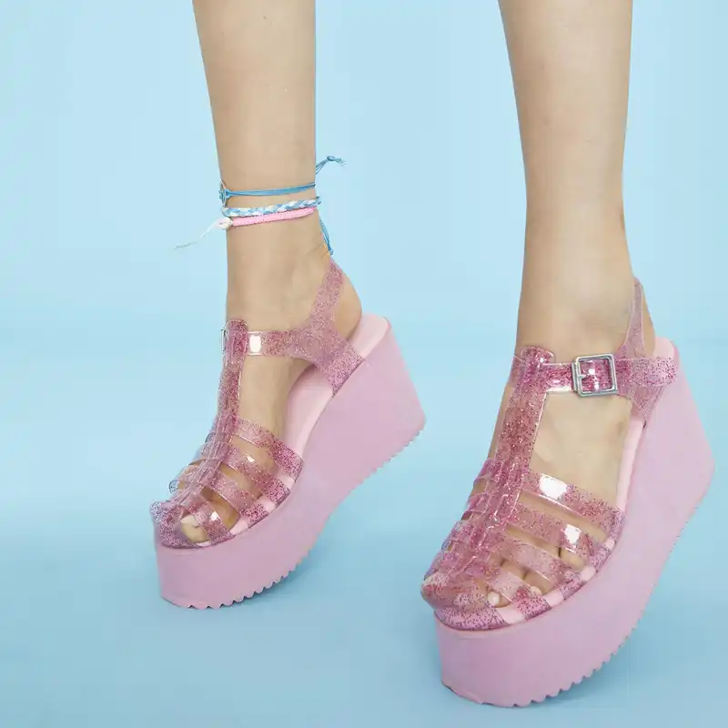 clear jelly platform sandals
