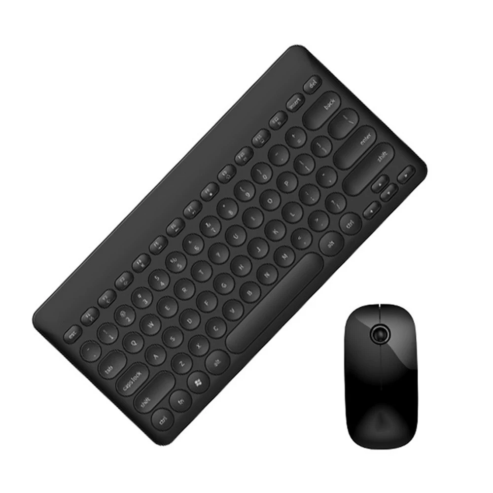 Беспроводная мини клавиатура с милыми круглыми клавишами 2 4 ГГц эргономичная