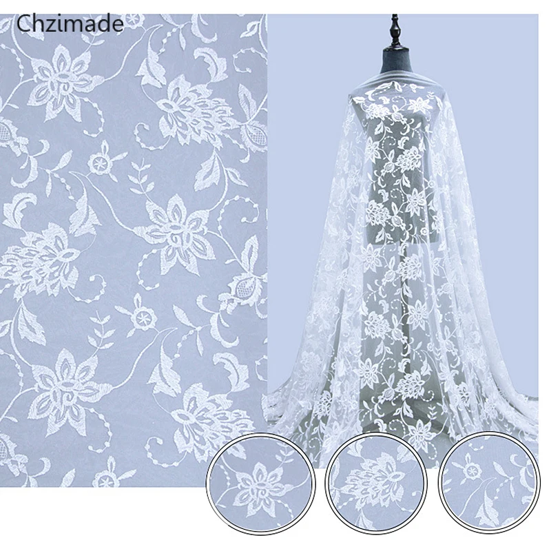 Lychee Life 1 ярд 3D белая кружевная отделка, Водорастворимая Вышивка, кружевная ткань для рукоделия, Свадебный пошив костюма, рукоделие