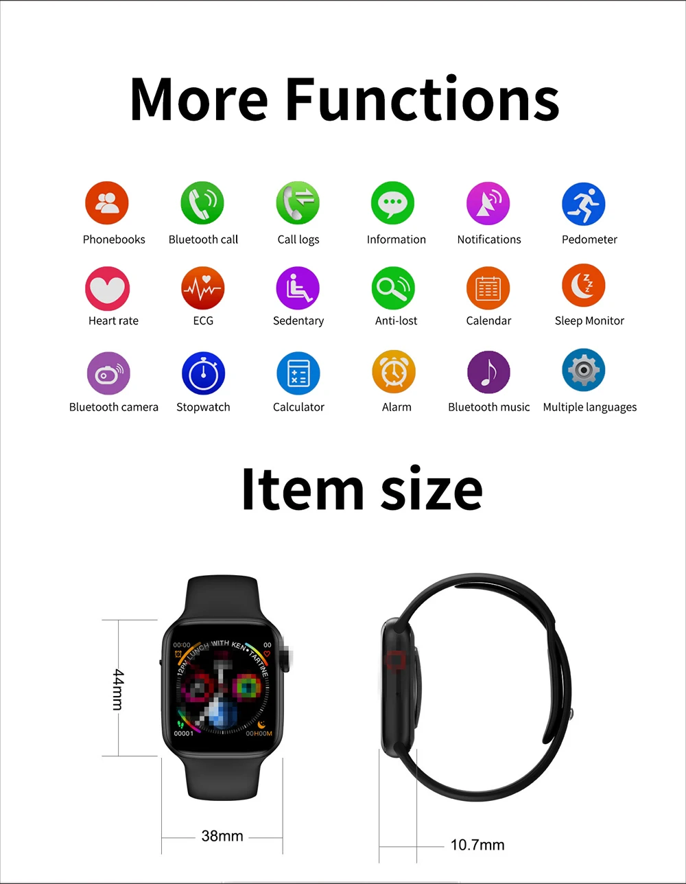 RELOGIO Smart Watch With Camera/TF SIM Card/Bluetooth/Call/ECG/Heart Rate Monitor Men/Women Smartwatch for Android iPhone Xiaomi