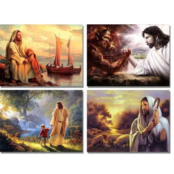 

2019 Diy Diamond Painting Jesus Christ Icon Full Round Rhinestones Cross Stitch Crystal Mosaic Diamond Embroidery Rhinestones