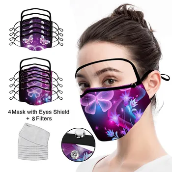 

Reusable Face Mask With Eyes Shield Outdoor Face Shield Breathable Mouth Mask Washable Cloth Face Shield Windproof mascarillas