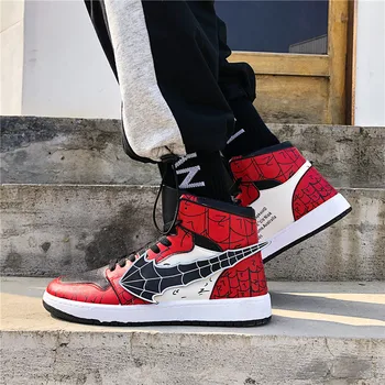 

New Anime Superhero Spider-Man Cosplay Props Spiderman Gwen Stacy high top Canvas Shoe off white Sports Outdoor Shoes