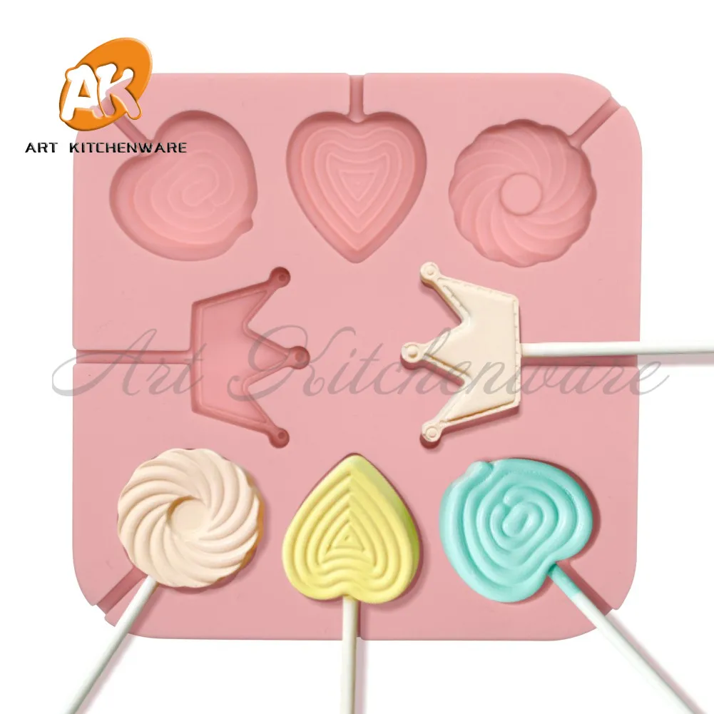 

Crown/Round/Heart Design Lollipop Silicone Mold DIY Handmade Candy Chocolate Creative Molds Cake Decorating Tools Bakeware