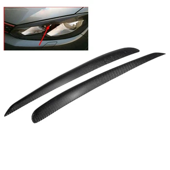 

Car Carbon Fiber Headlight Lamp Eyebrow Light Eye Cover for Golf 6 R20 GTI GTD MK6 2008-2012