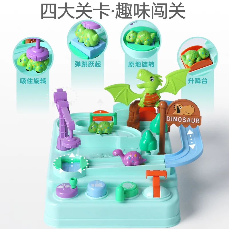 

Car Adventure Small Train Rail Car Set Parking Lot Douyin Dinosaur Toy Educational Children Boy Checkpoints